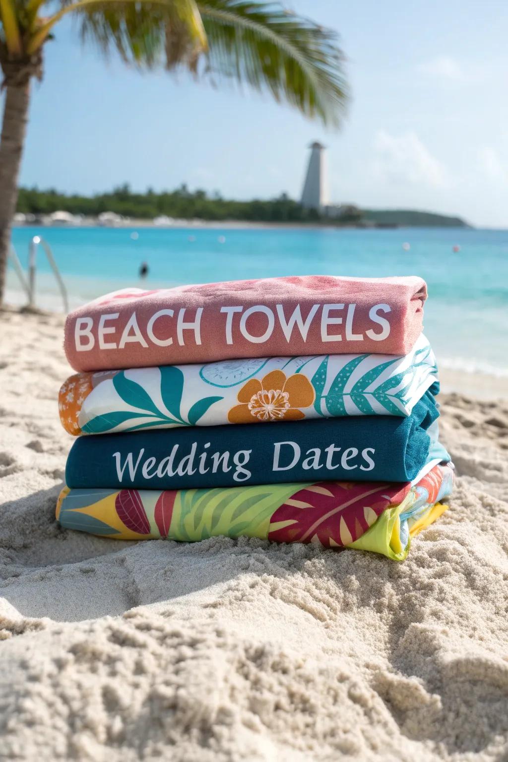 Personalized beach wraps provide both practicality and a personal touch.