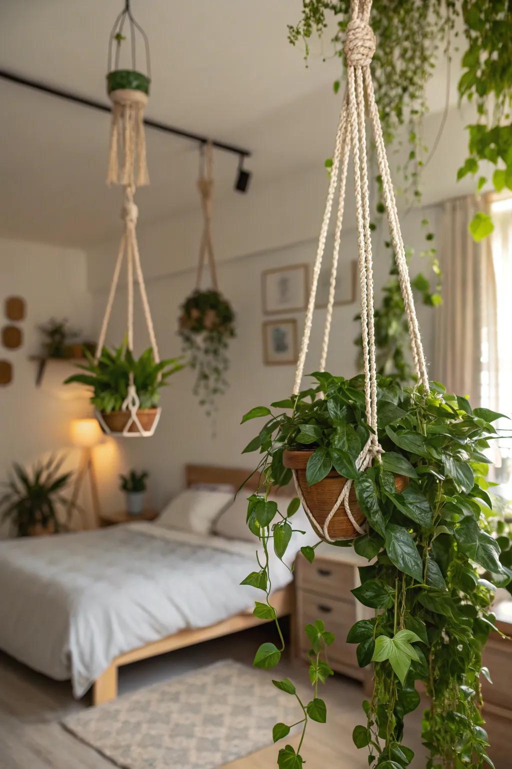 Amplify your décor by adding plants that draw the eye upwards.