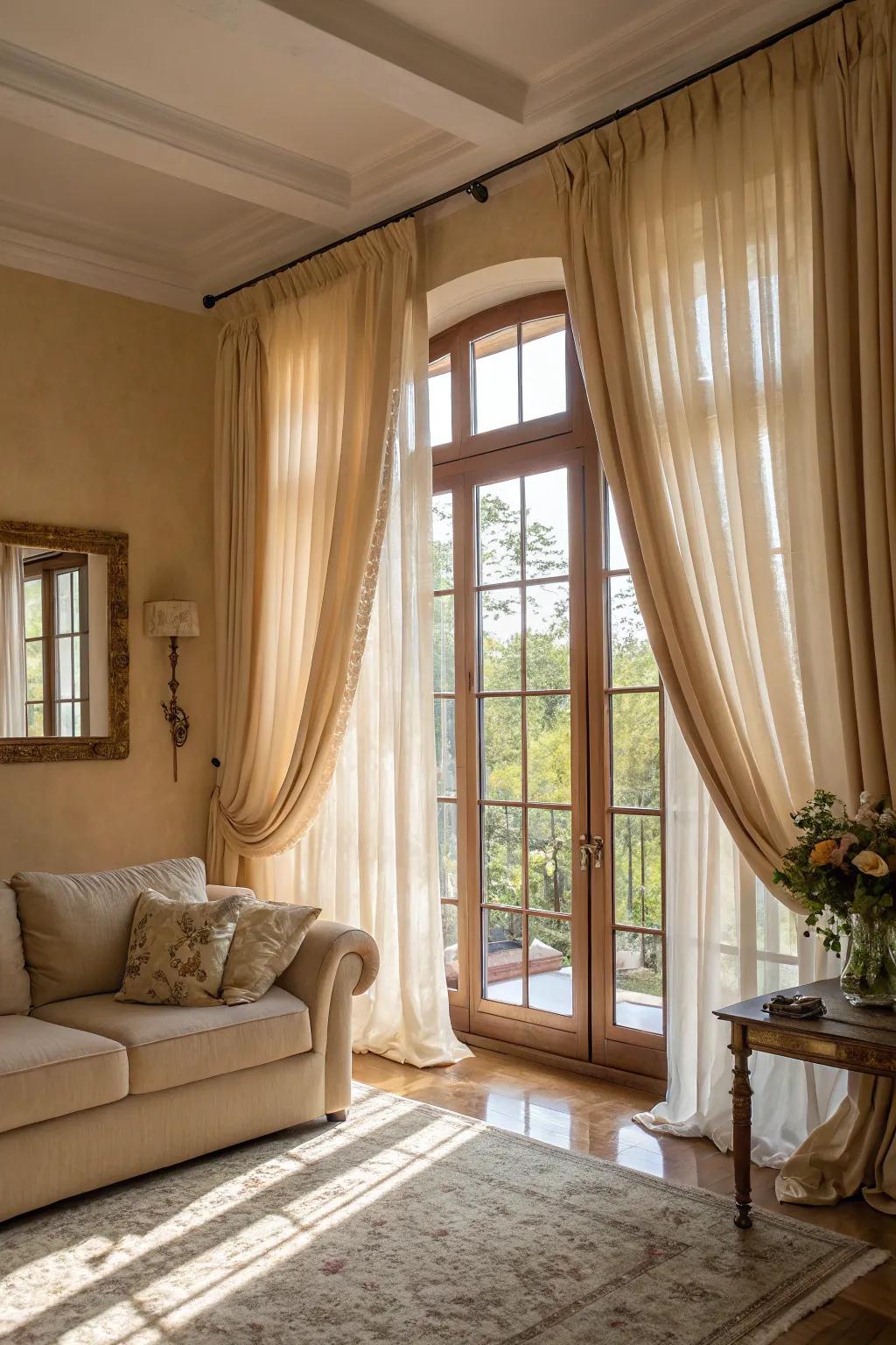Sunlight enhances the inherent beauty of beige.