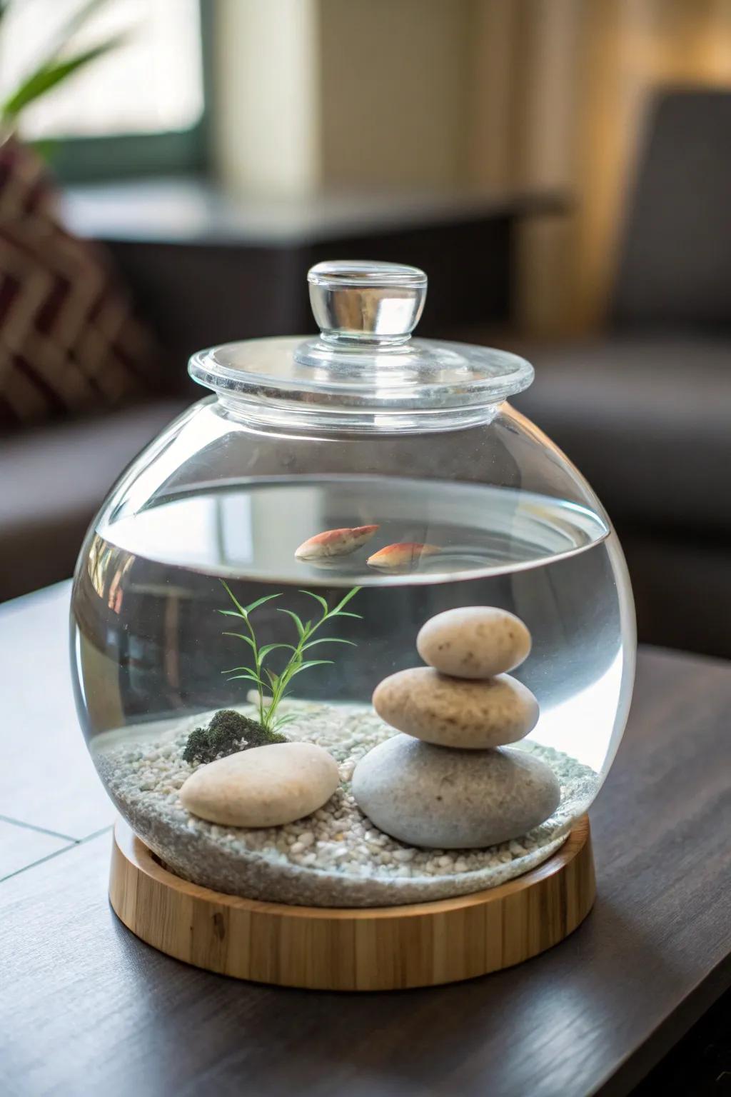 A Zen-inspired betta tank designed to bring tranquility into your living space.