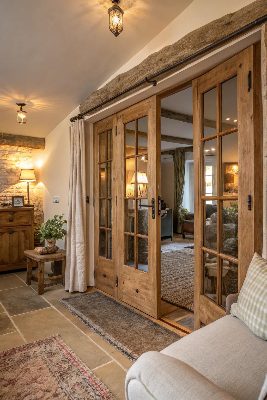 Country-style wooden pulls lend warmth and a welcoming feel to any home environment.