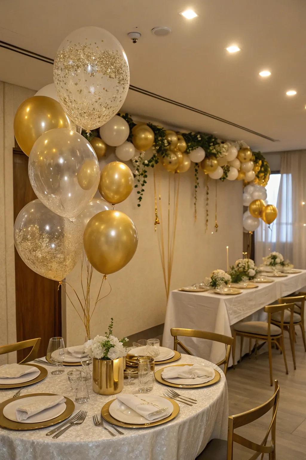 A gold-themed decor choice brings an element of sophistication to any birthday celebration.