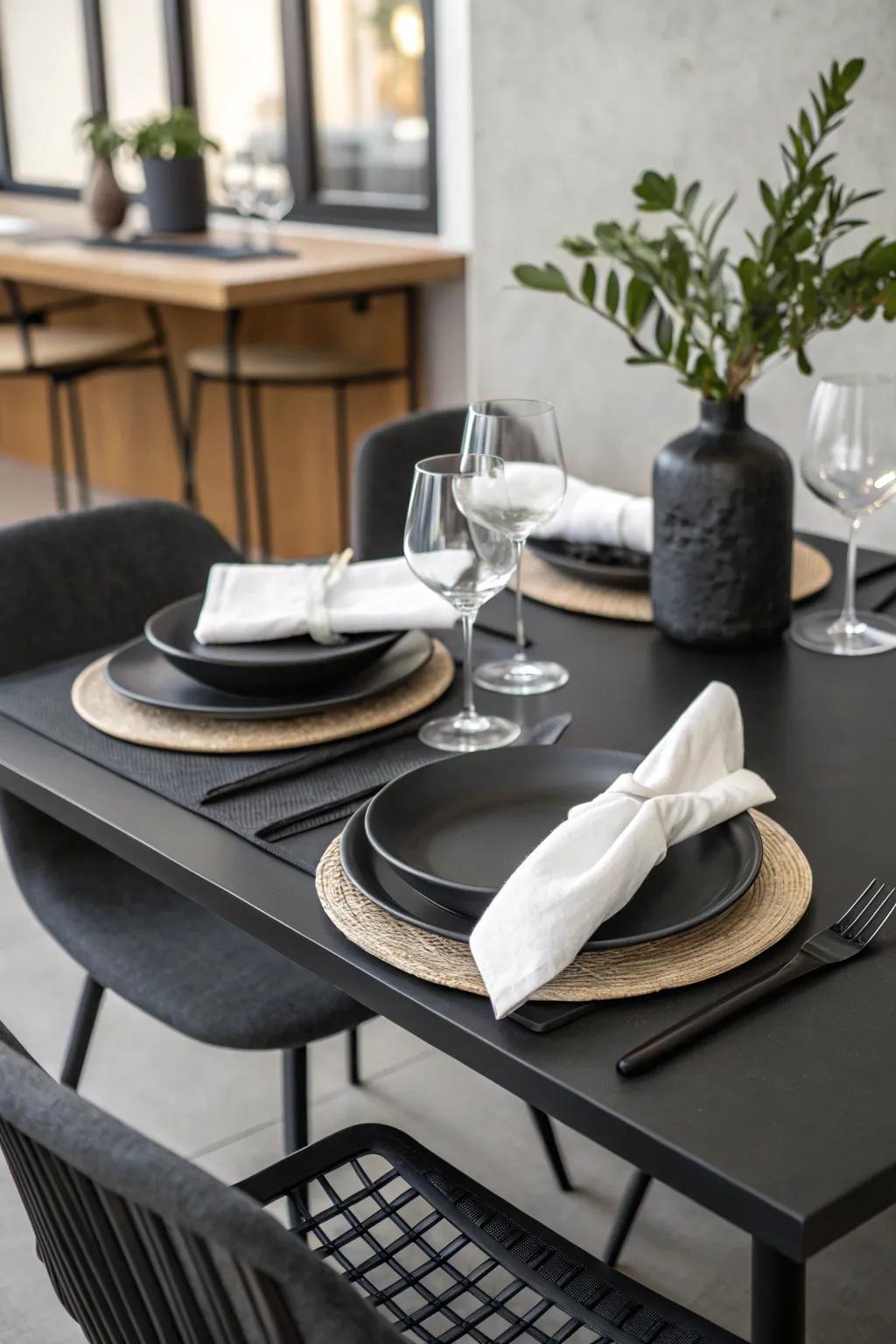 Simple elegance created with black and ivory.