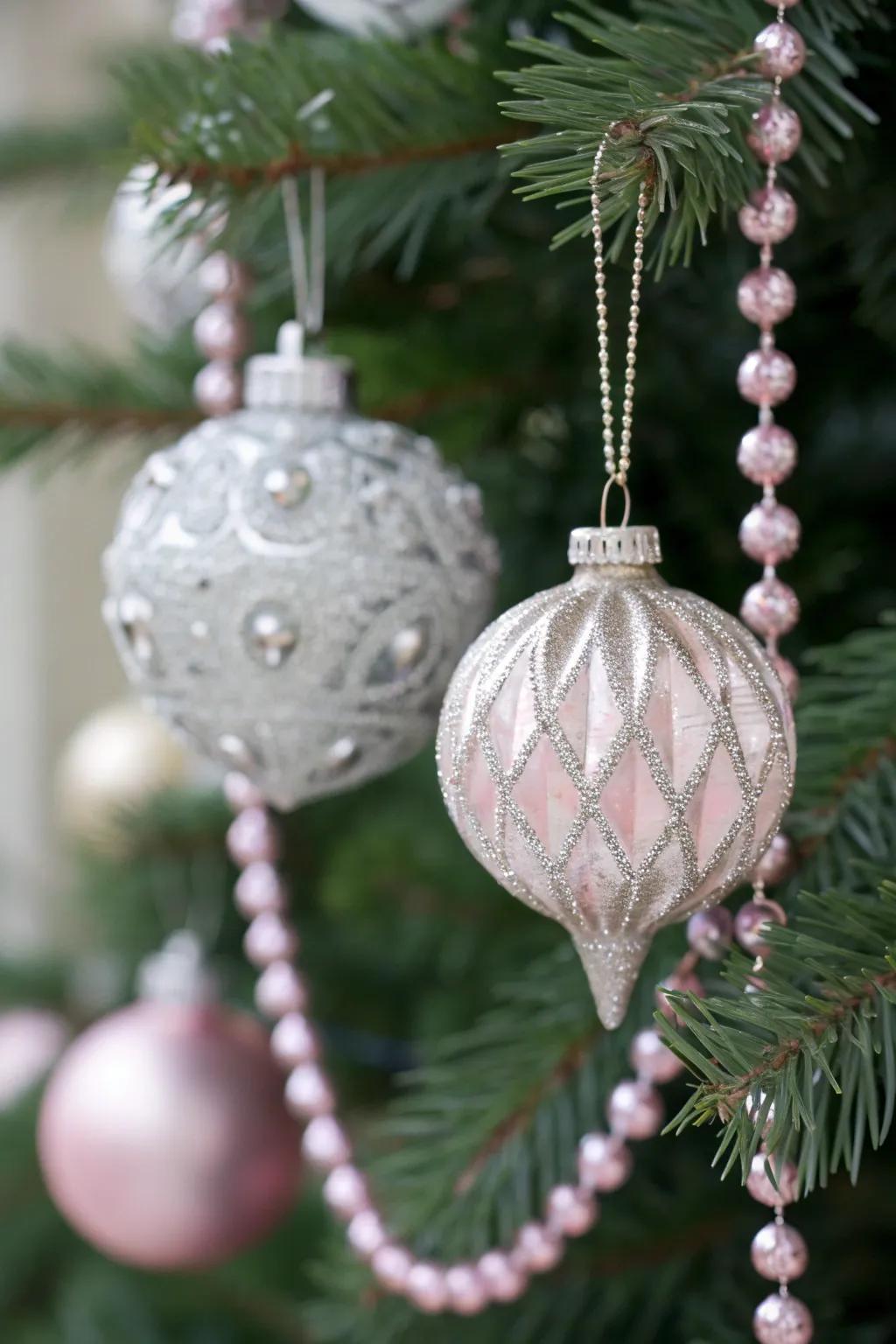 Shimmering decorations introduce a hint of sophistication and radiance.