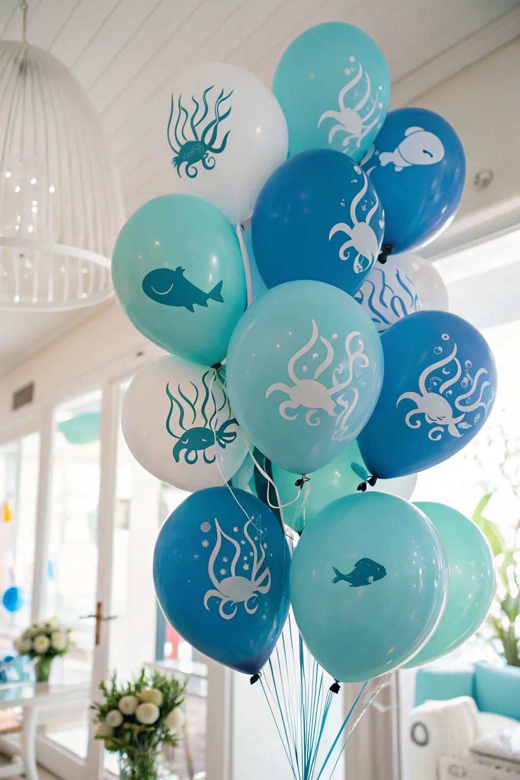 Inflatables that animate the ocean's spirited essence.