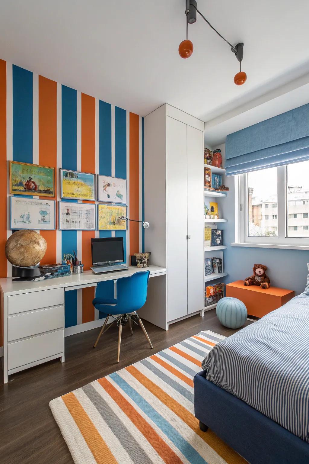 Amplify the thrill with geometric pattern walls.