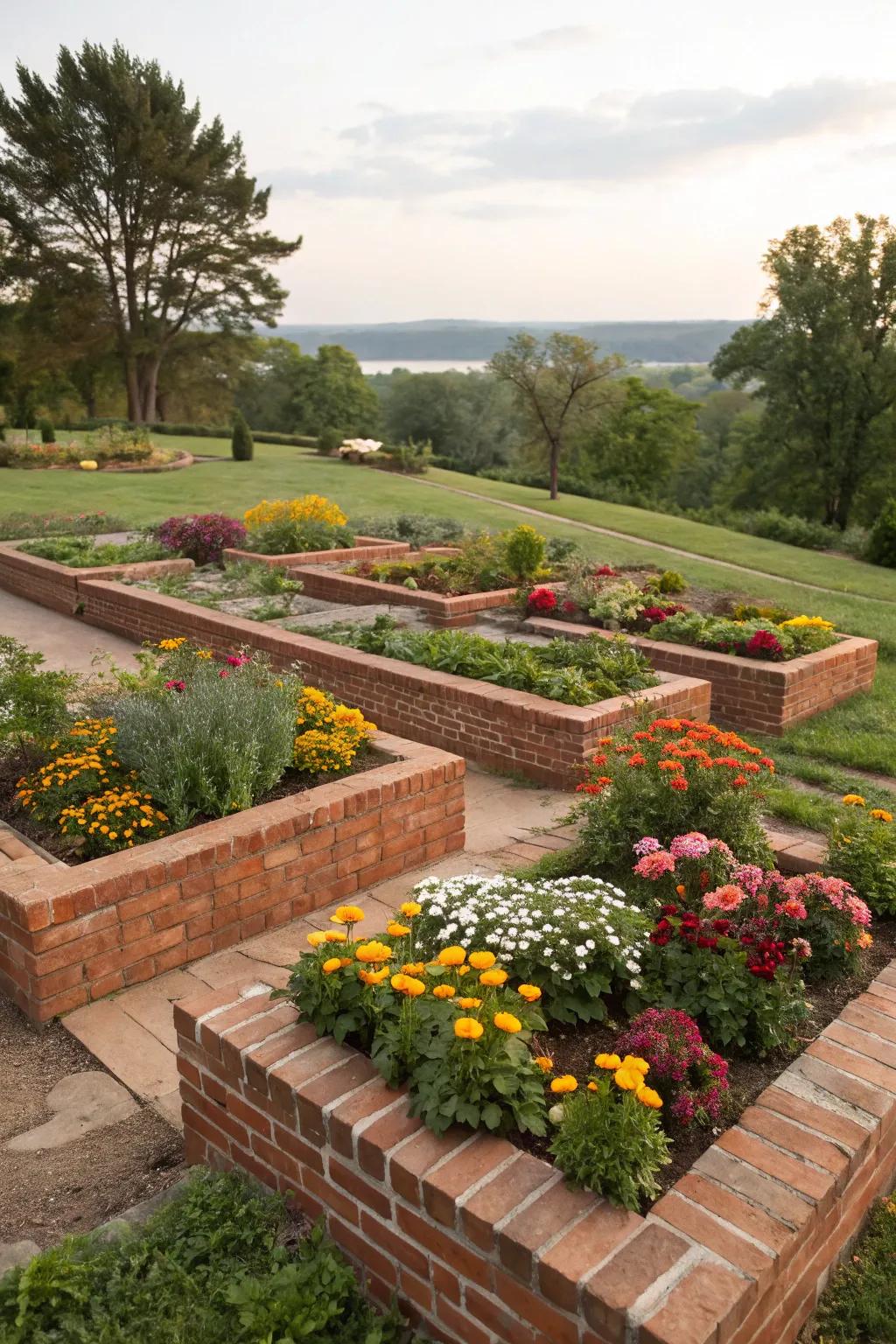 Uplifted beds impart structure and simplify garden upkeep.