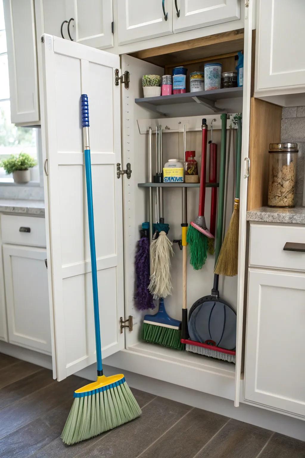 Closets offer adaptable storage solutions for your cleaning tools.