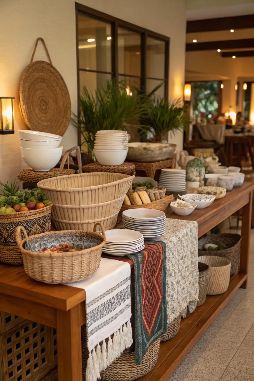 A captivating textural blend evokes an inviting and snug ambiance.