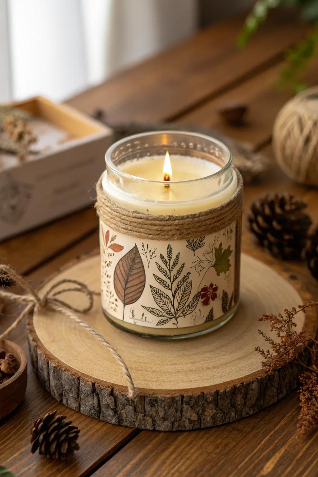 Countryside candle labels suited for a snug autumnal mood.
