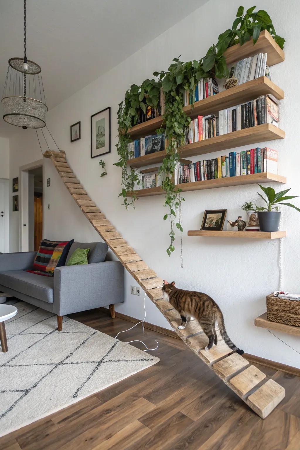 Bridges and walkways offer an elegant pathway for your feline friend.