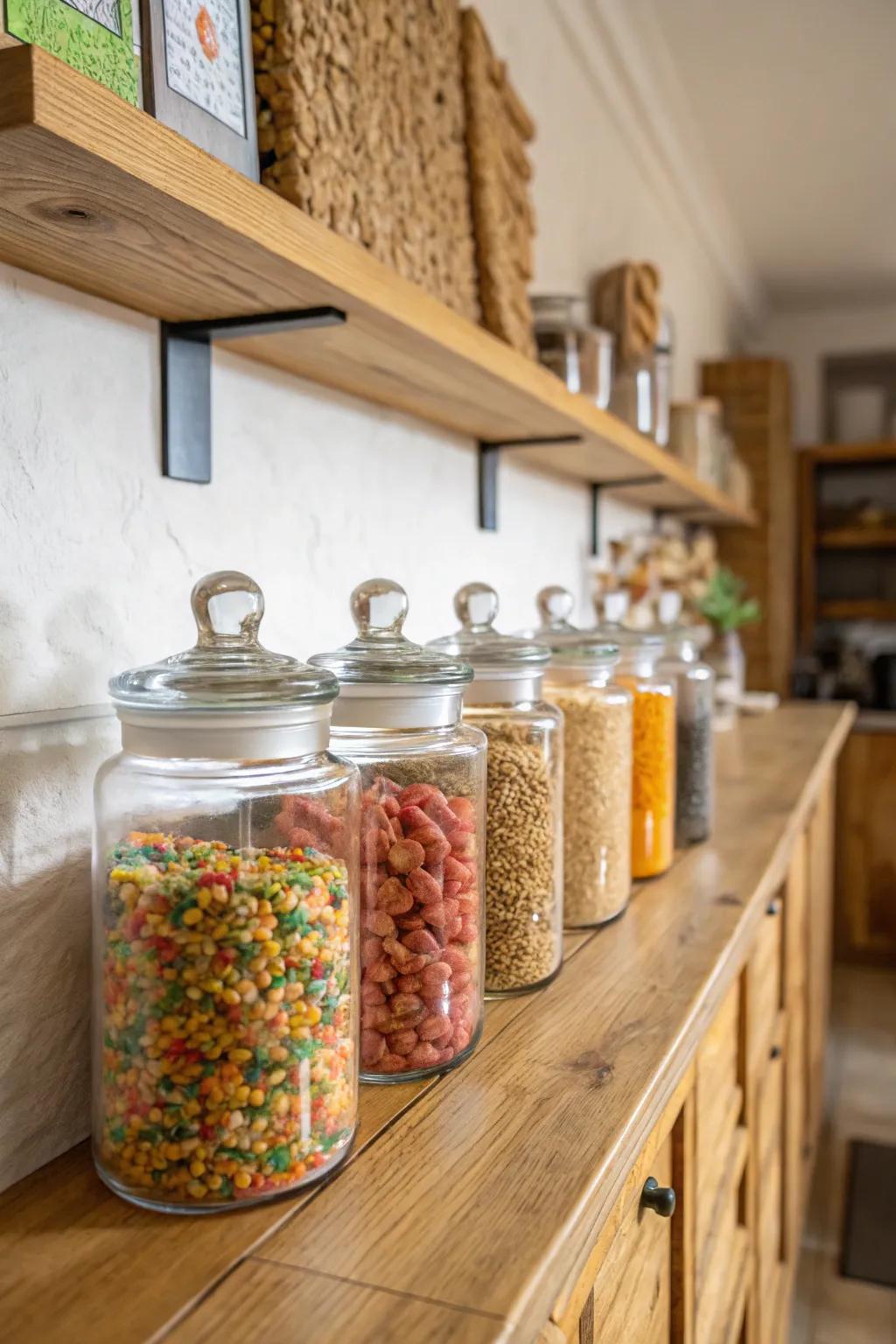 Glass holders contribute refinement, allowing cereal rotation.