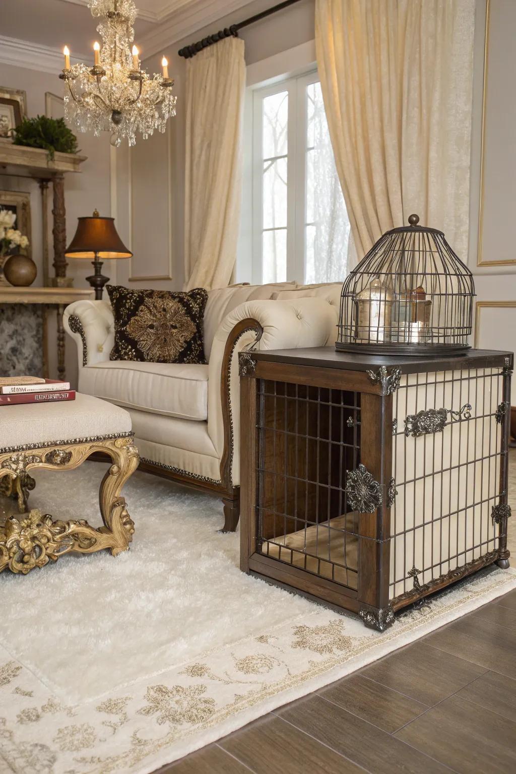 A wire home can double as a trendy side table.