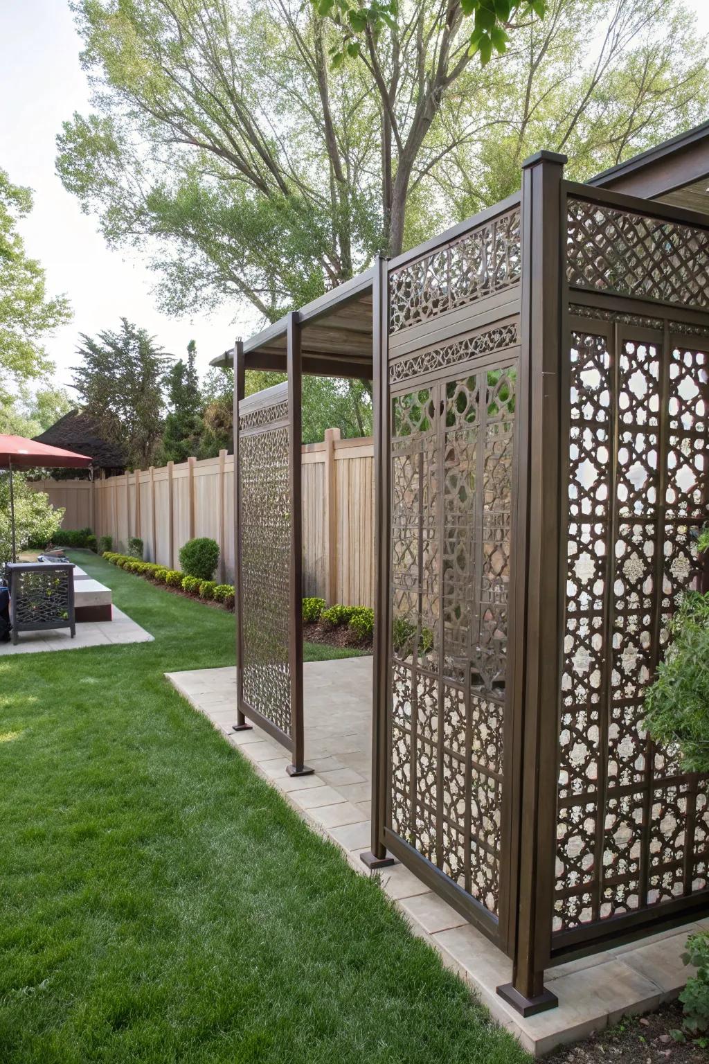 Privacy screens incorporate style as they keep your space private.