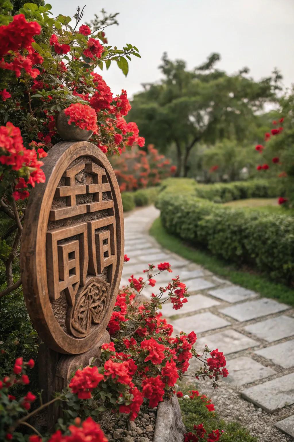 An impeccably designed 'Eternal Bliss' emblem centerpiece.