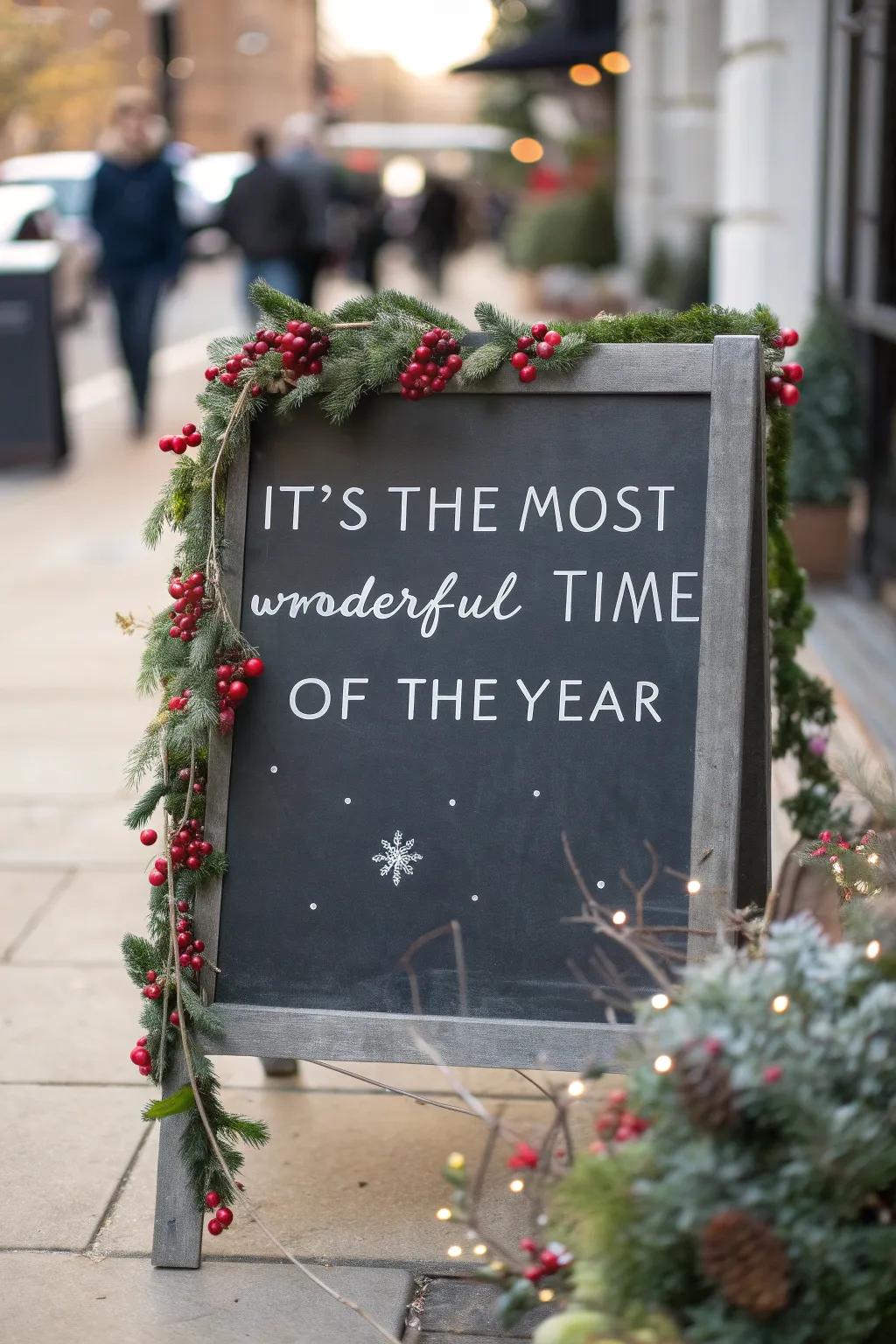 Effortlessly amend your holiday dispatch with a slateboard notice.