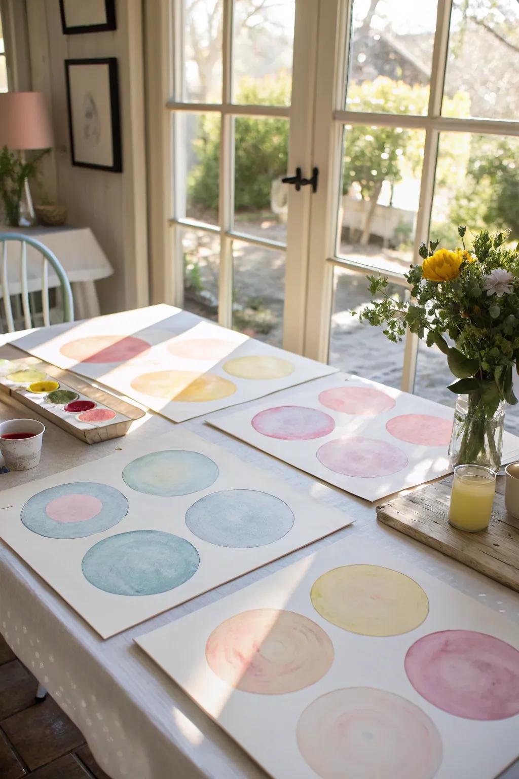 Cultivate calmness through soft translucent circles.