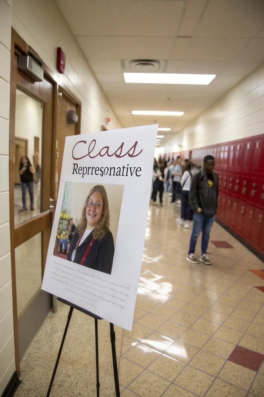 A personal touch with a photo on a class representative poster.