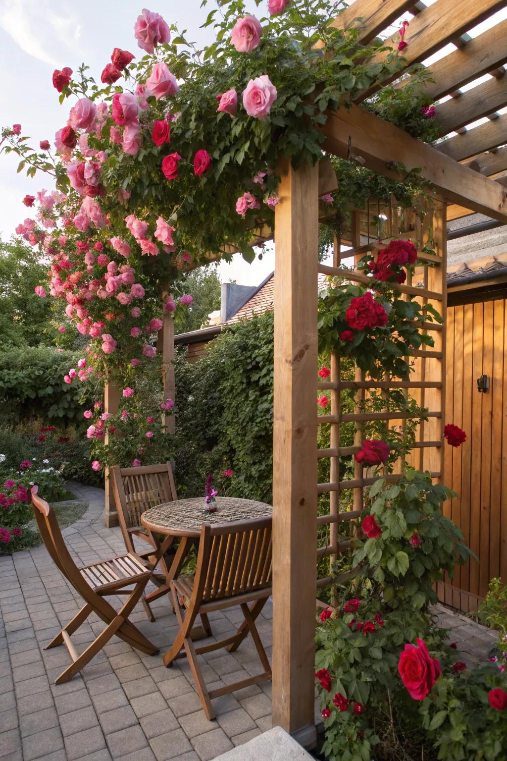 Trellises possess the charm to morph any wall into a flourishing focal point.