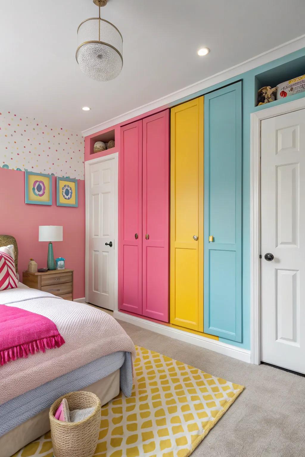 Striking shades can transform closet doors into eye-catching features.