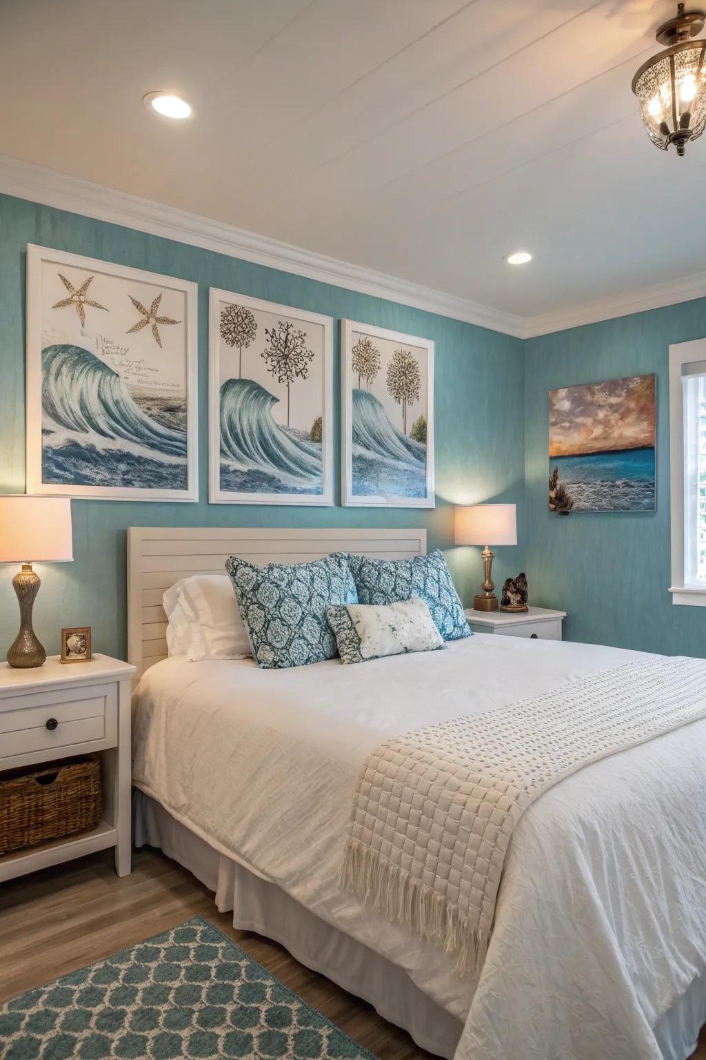 Plunge into the depth of sea indigo for a striking feature.