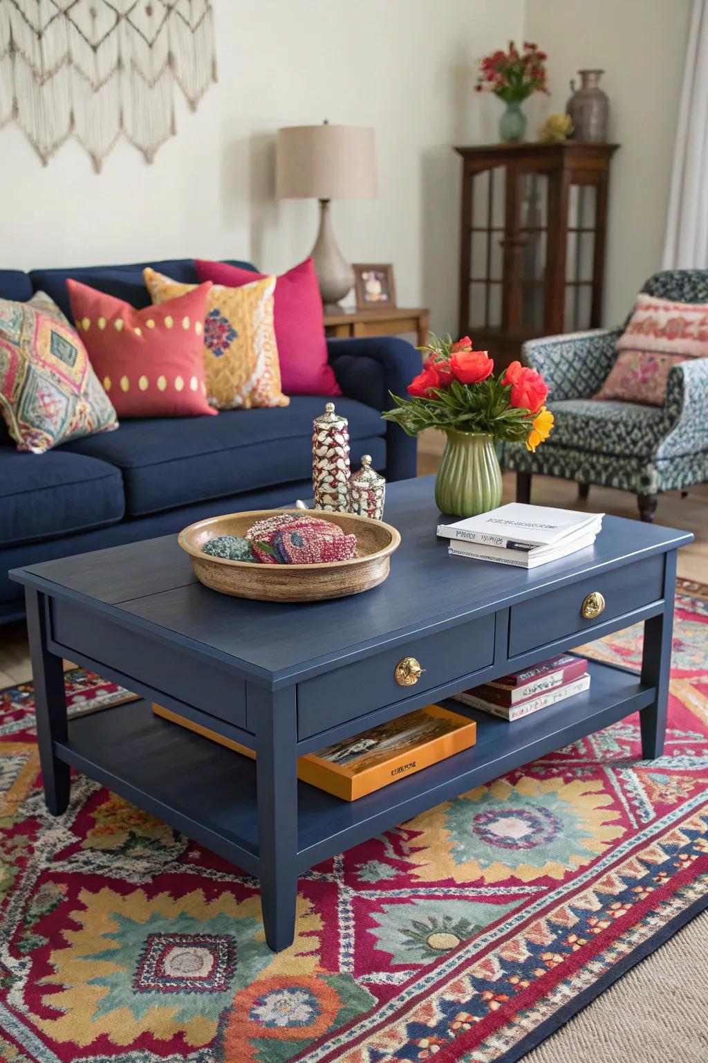 Deep indigo imparts a brave and cultured feel to your decor.