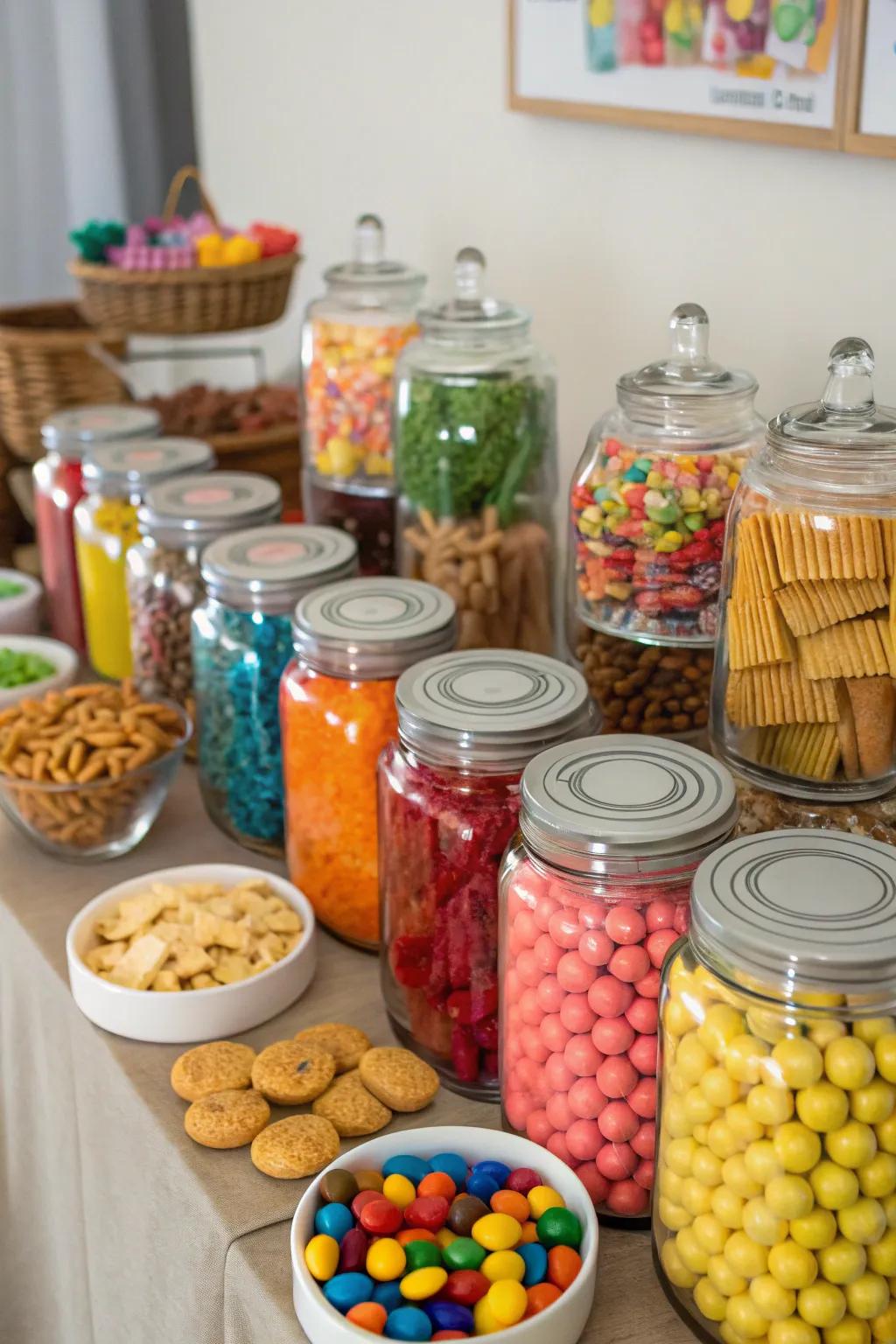 A lively treat selection featuring hued sweets and delicacies.