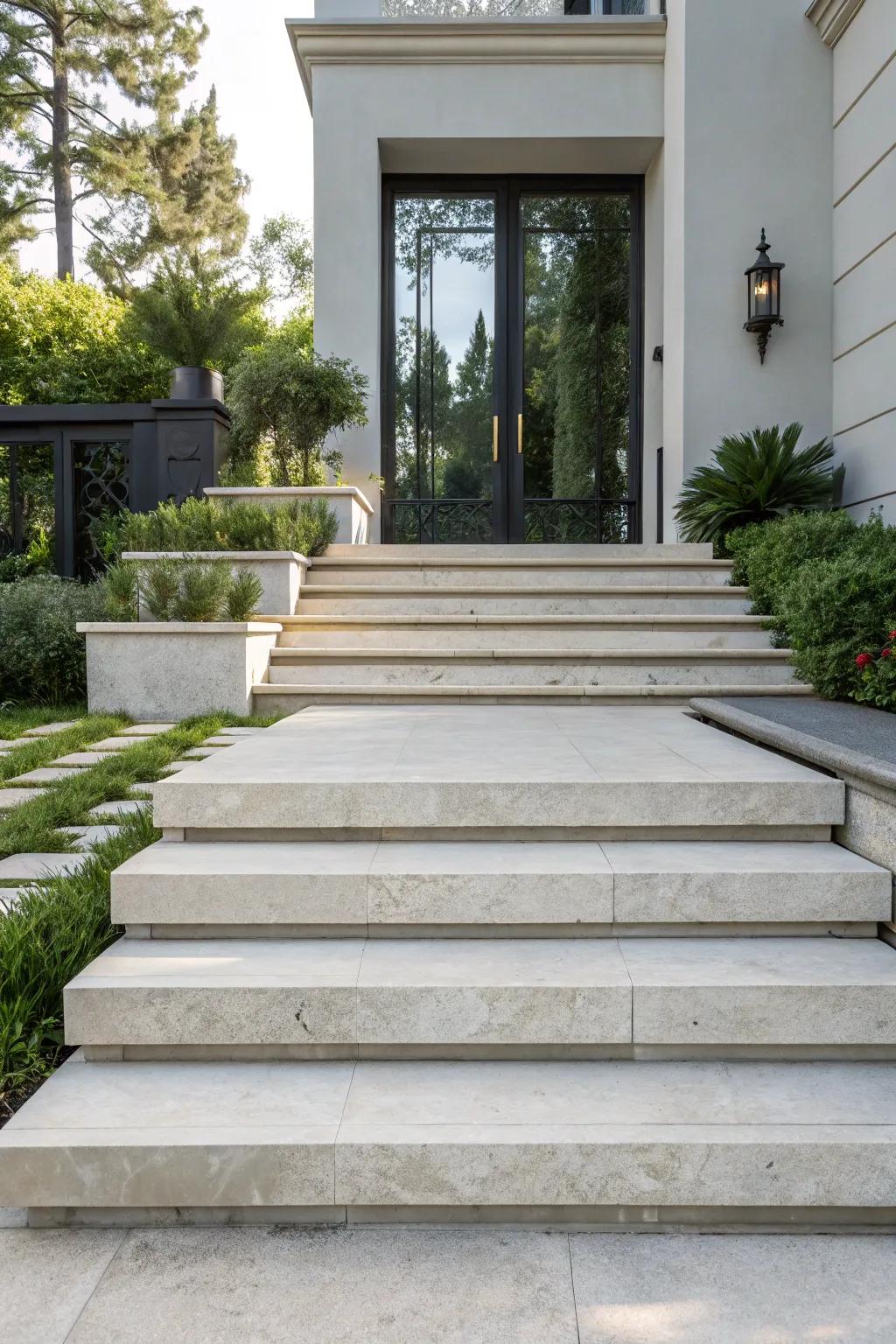 Tiered steps bring dimension to your space.