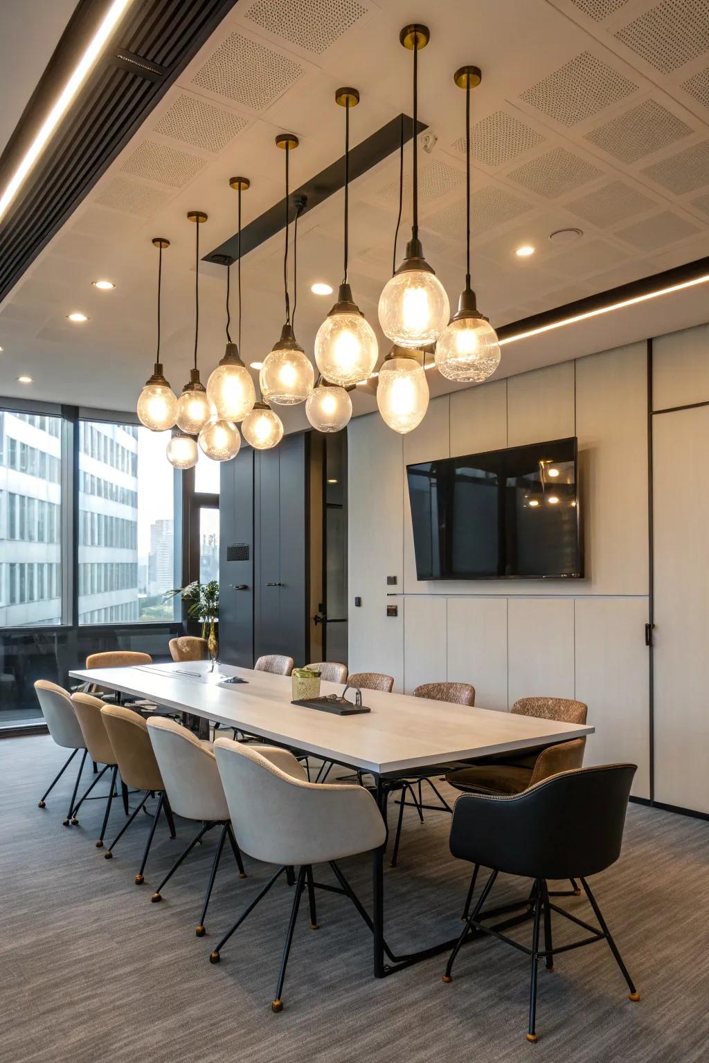 Modern lighting solutions bring elegance and warmth.