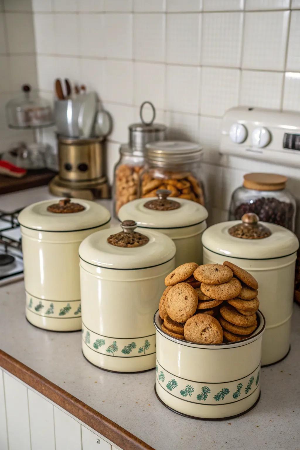 Produce a unified appearance through the utilization of treat receptacles aligned by a central motif.