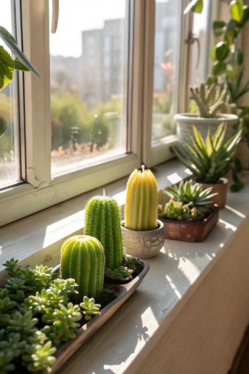 Thorned plant candles bring a hint of charm to your abode.