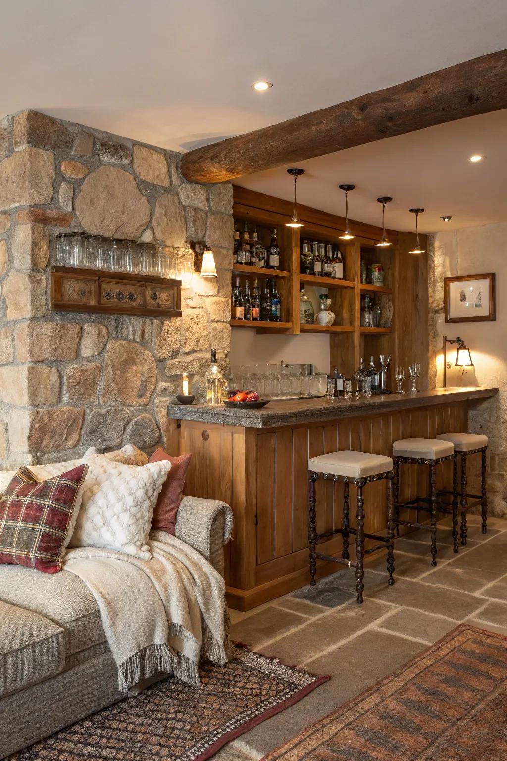 Create a cozy atmosphere with rustic charm.