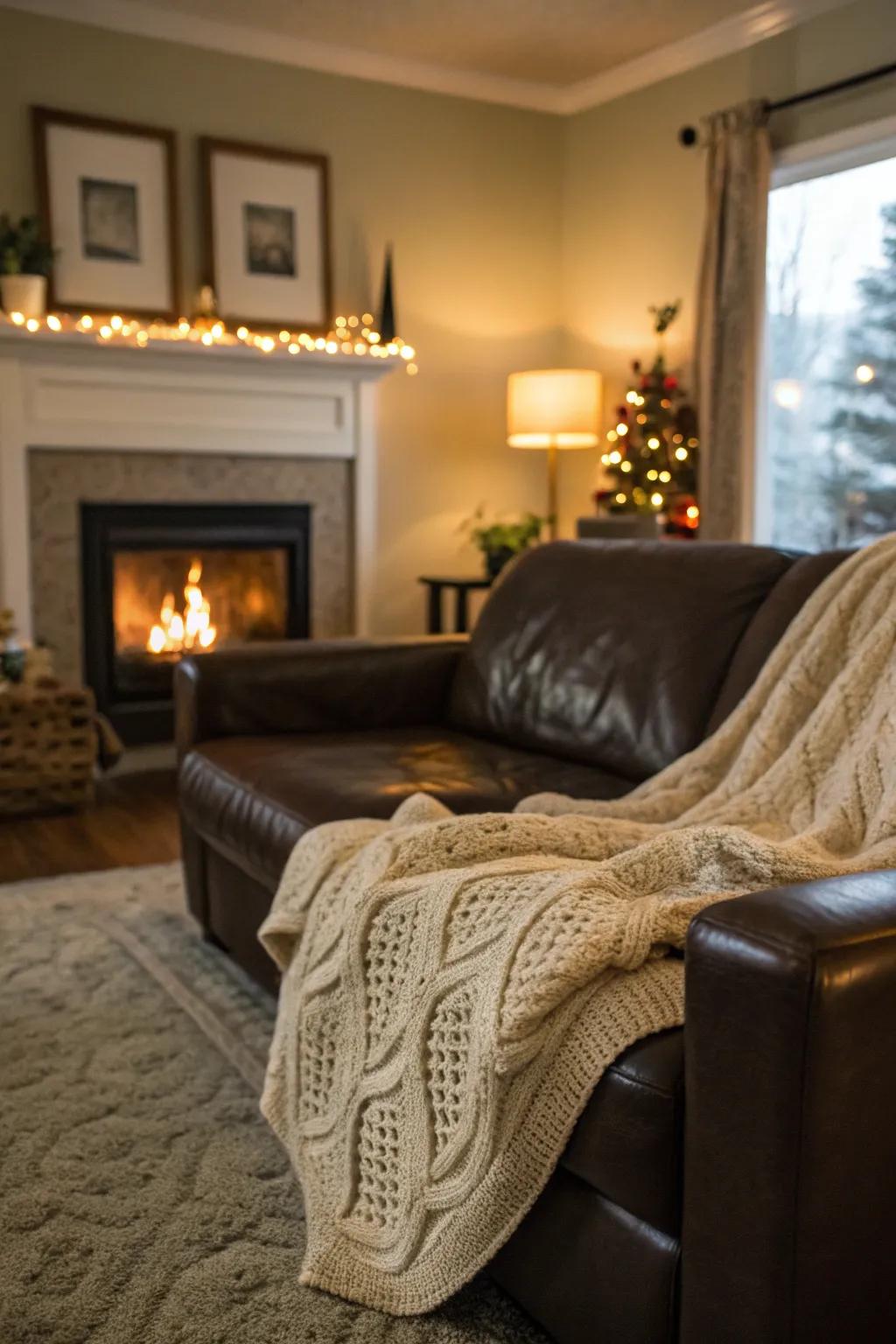 Woven covers infuse warmth and texture into your sofa's appearance.