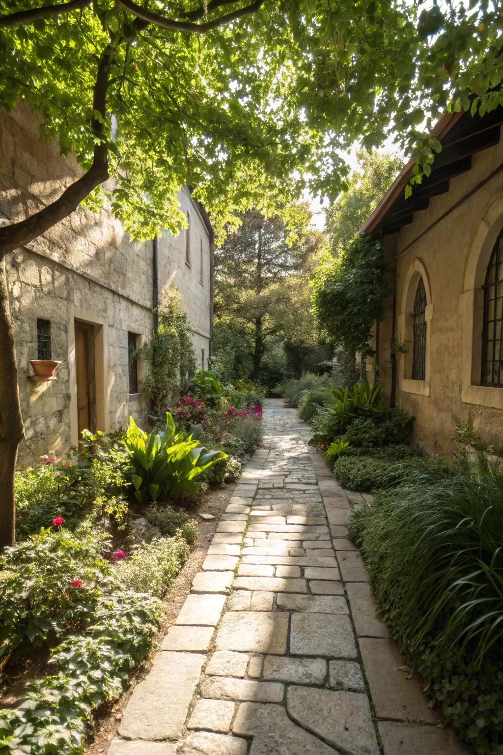 Sophisticated pebble pathways that direct guests with flair.