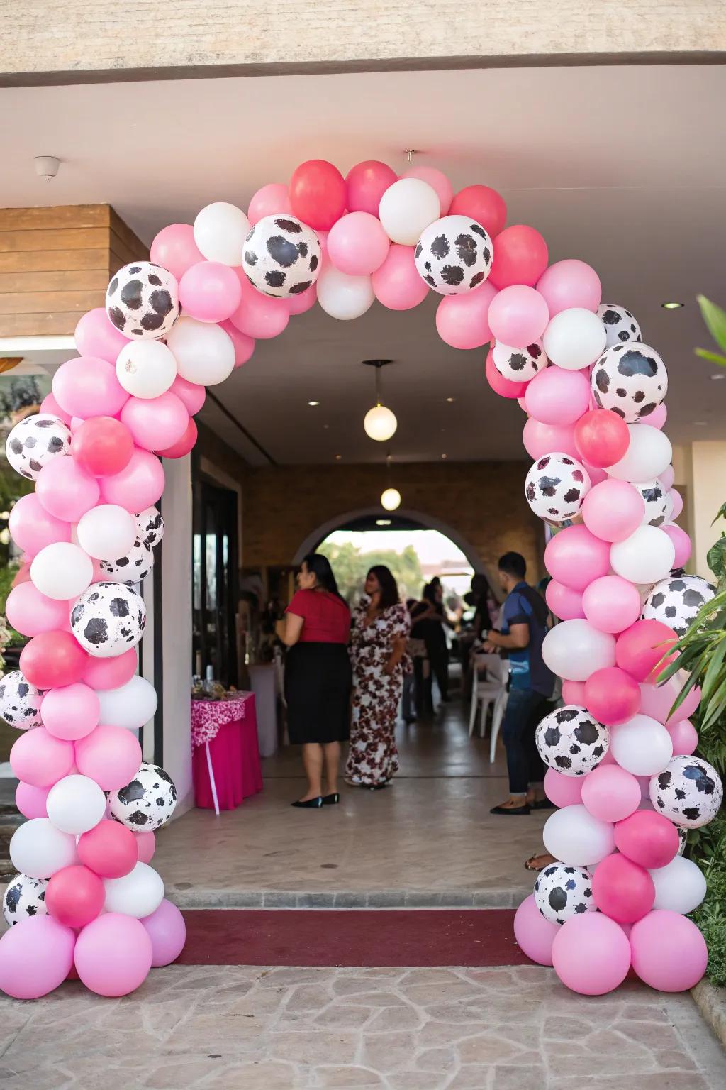 A balloon arch can transform any doorway into a festive centerpiece.
