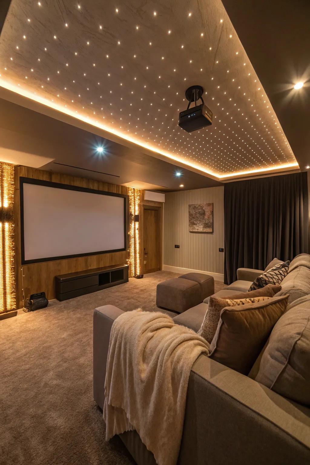 Personal lighting turns your cinema room into a welcoming retreat.
