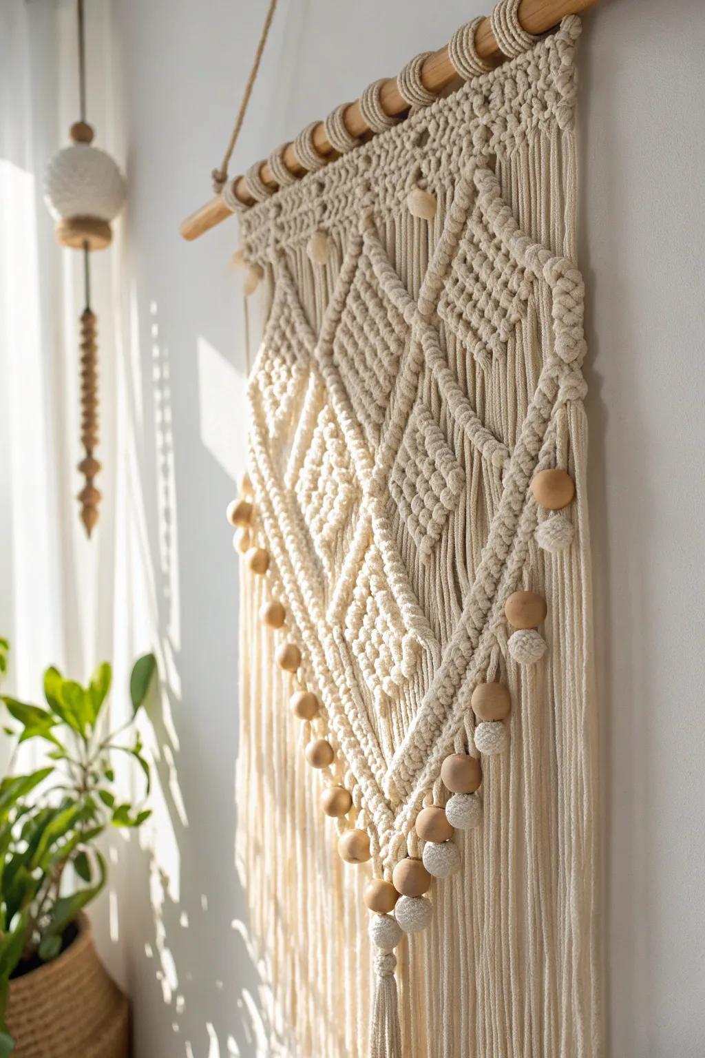 Enhance your living space with the ageless allure of macramé wall art, where effortlessness converges with bohemian class.