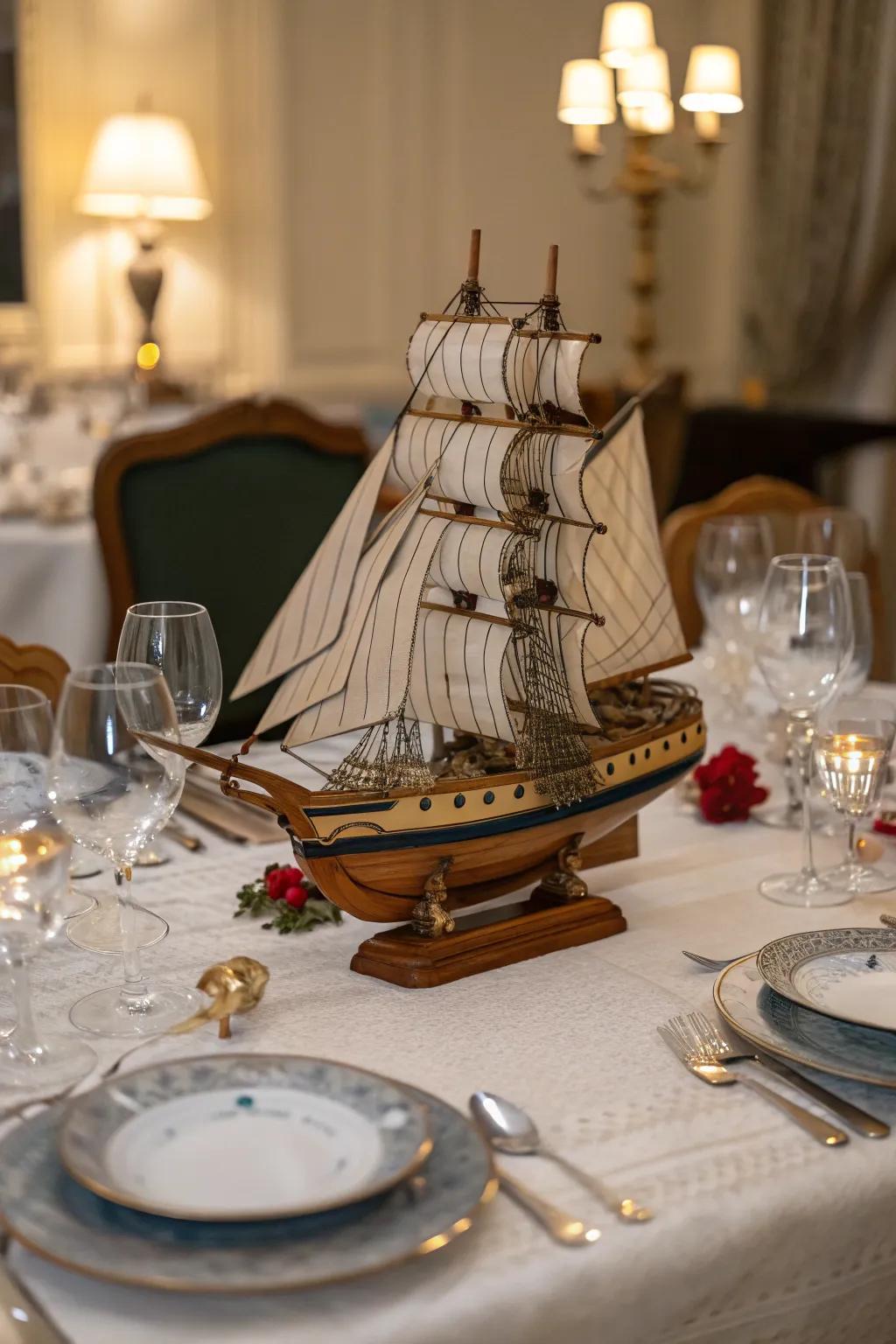 Model vessels transport the essence of the ocean to your table.