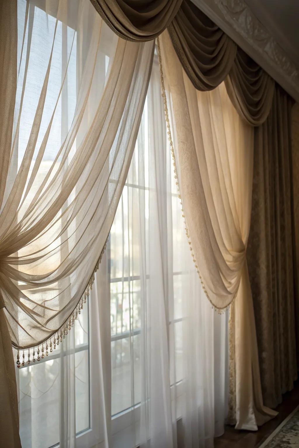 Graded drapes offer panache and adaptability.