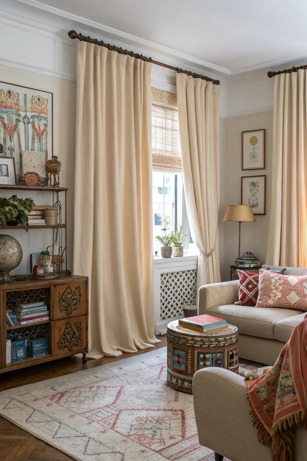 Understated curtains blend smoothly with a range of interior designs.