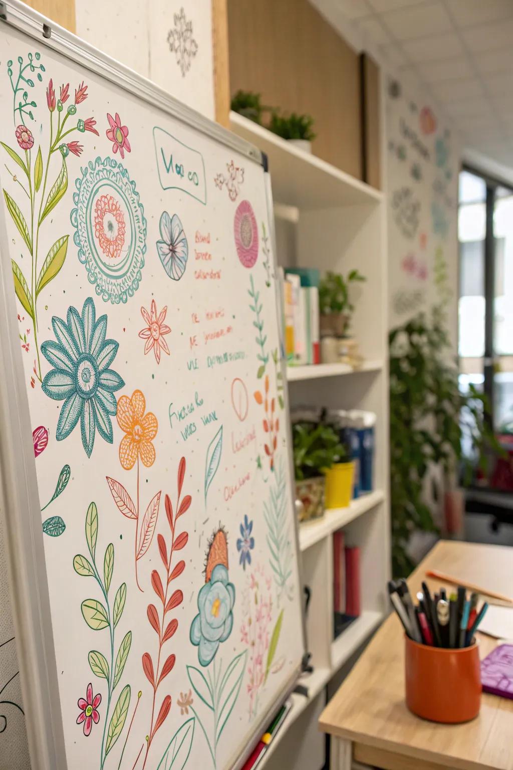 Let your creativity blossom with artistic doodles.