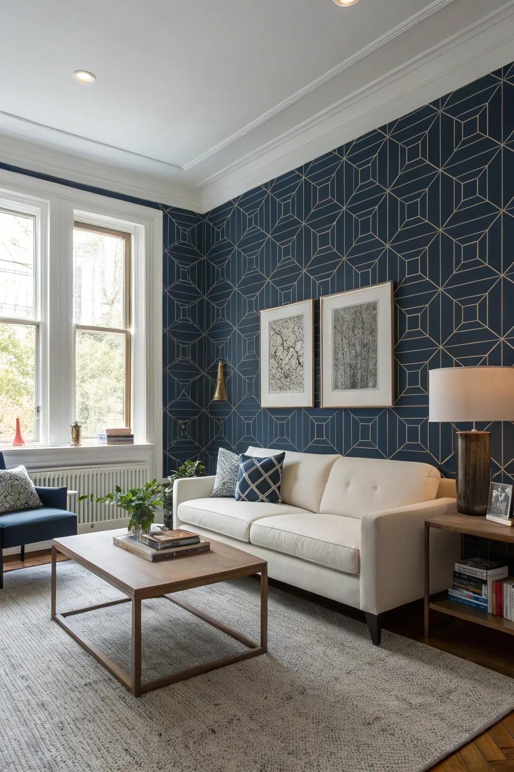 Geometric designs contribute a contemporary twist to any room.