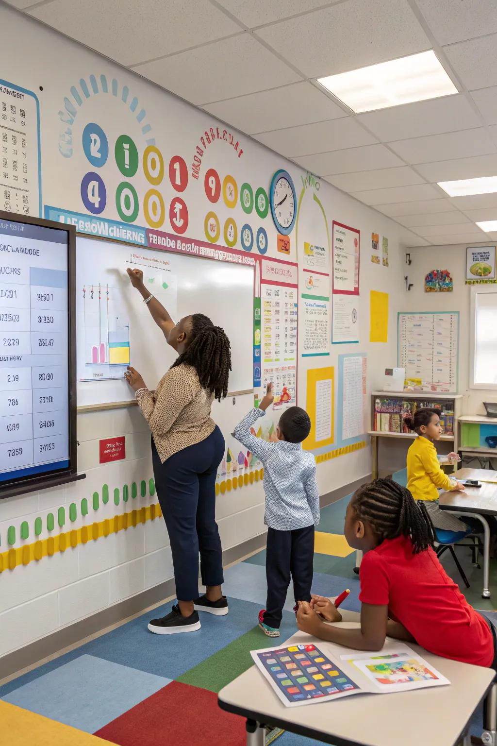 An adaptive progress showcase showcasing development diagrams equipped with repositionable markers.