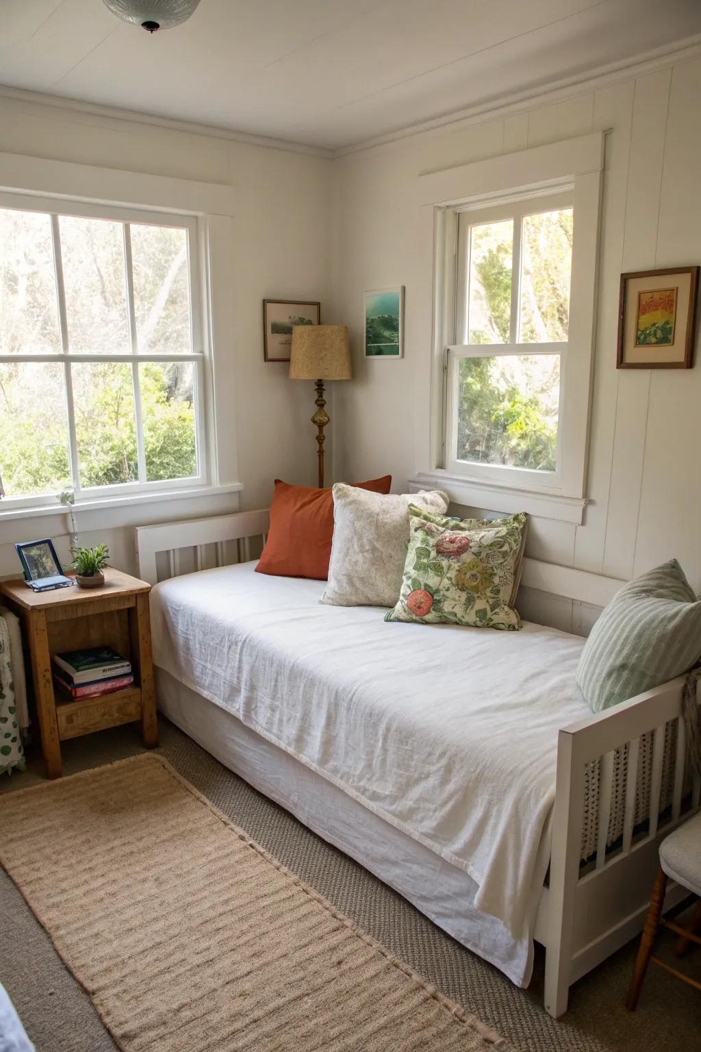 Daybeds stand out as optimal solutions for amplifying small living spaces.