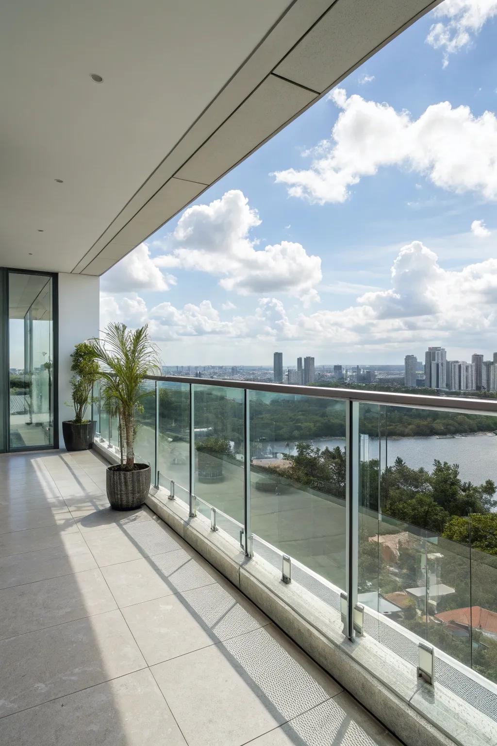 Modern glass dividers provide a clear view.