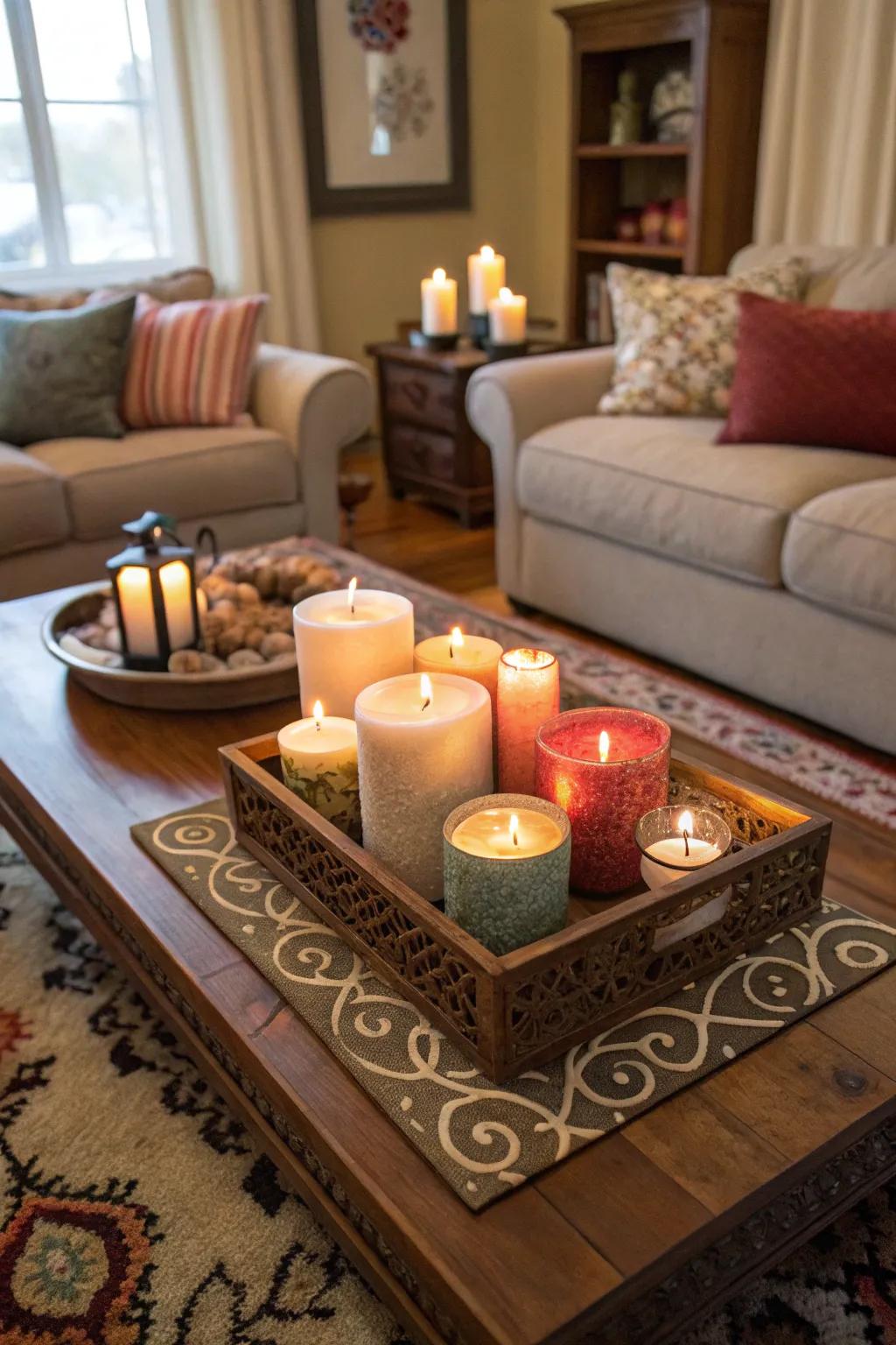 A toasty radiance with a medley of tapers.