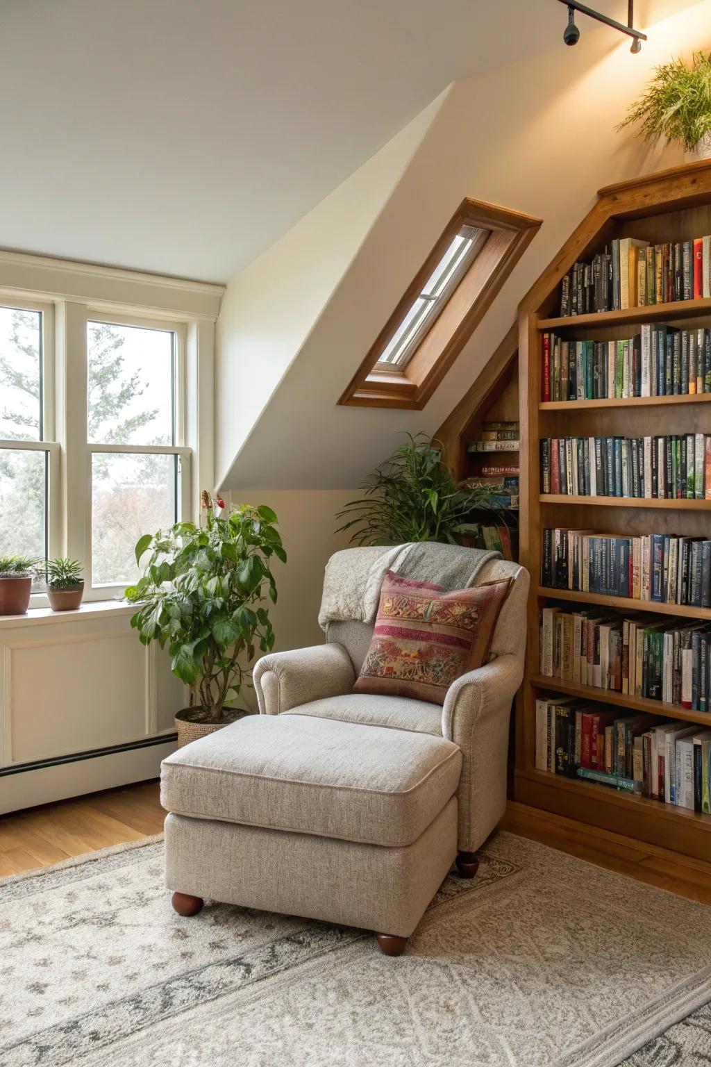 A reading space beckons you to dive into captivating stories.