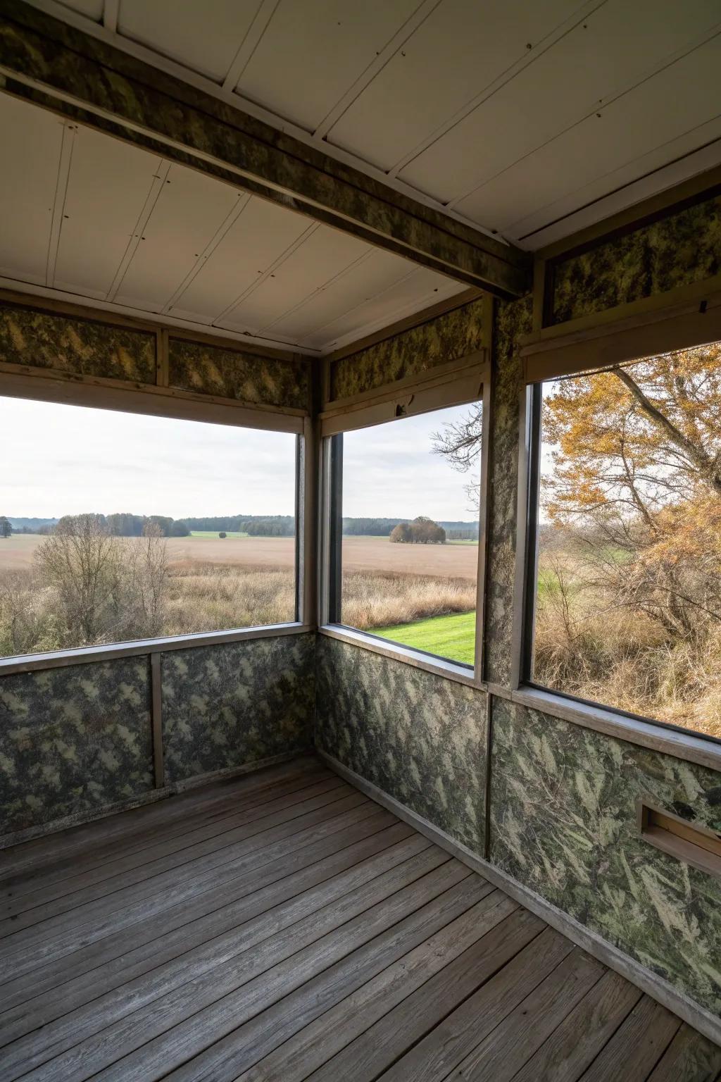Strategic window positioning ensures you don’t miss any activity outside.