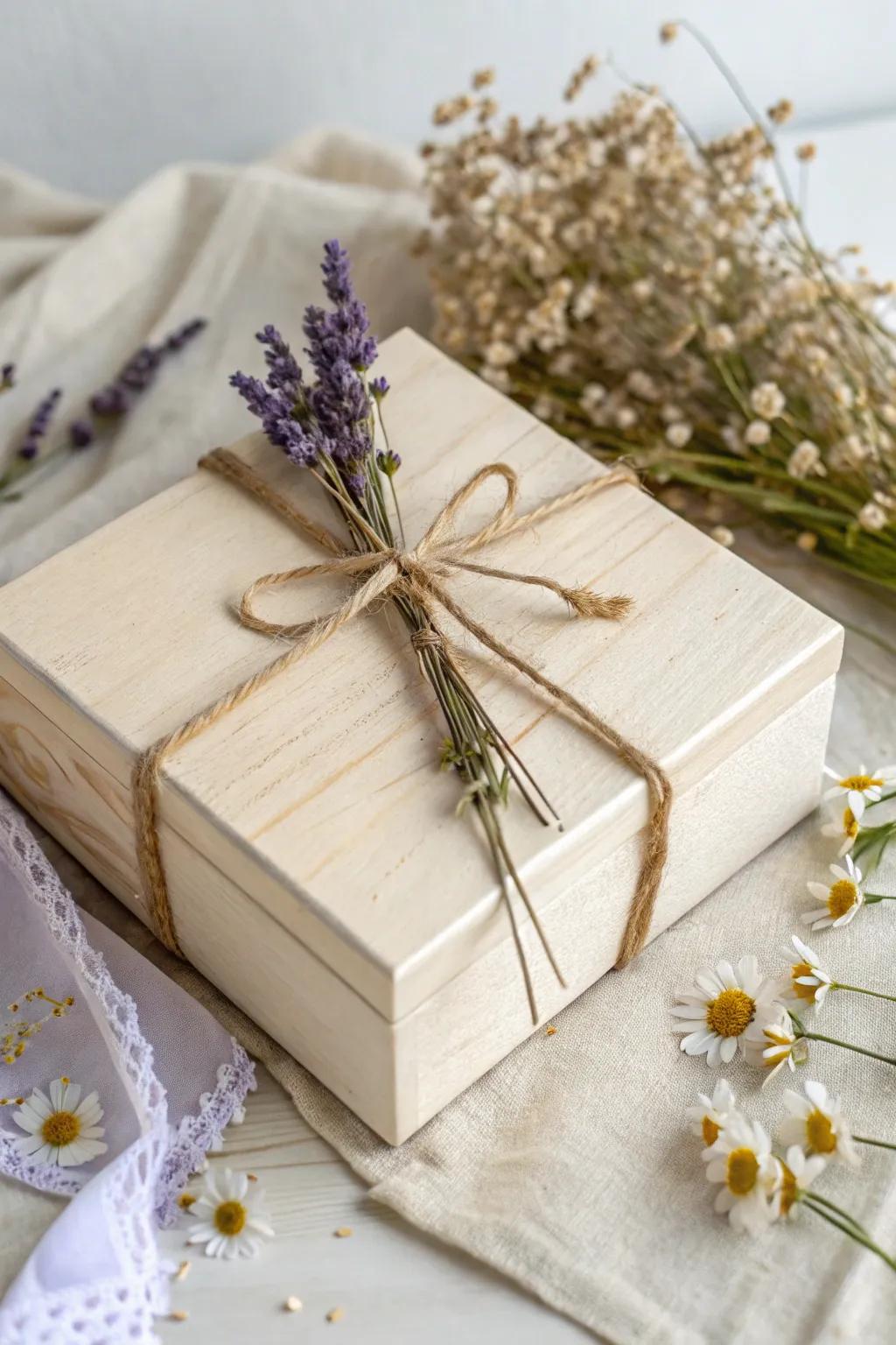 Celebrate nature's beauty with this DIY rustic gift box, a testament to understated elegance.