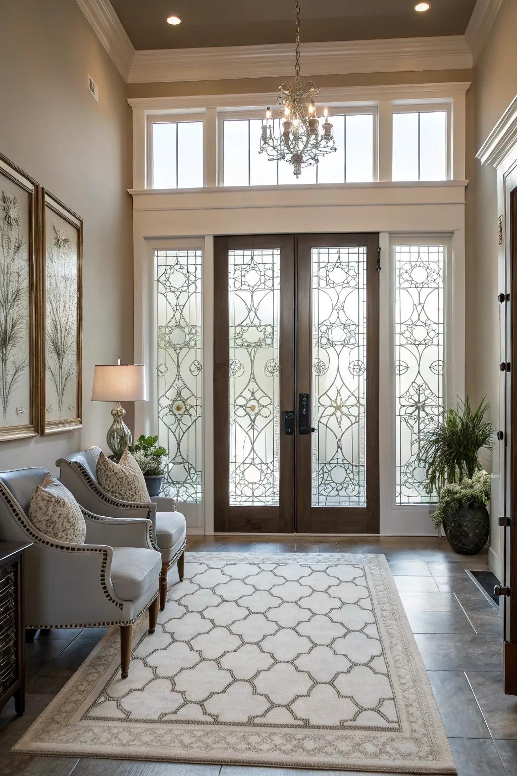 Transform door windows with aesthetic films for amplified privacy and panache.